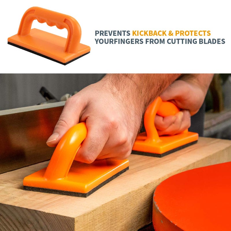POWERTEC Push Block & Push Stick Fits Table Saw, Router Table, Band Saw & Jointer, Ergonomic Handles, Max Grip, Wood Pusher Reduces Kickback & Increases Safety for Wood working Accessories. 5PK(71009) - Image 3